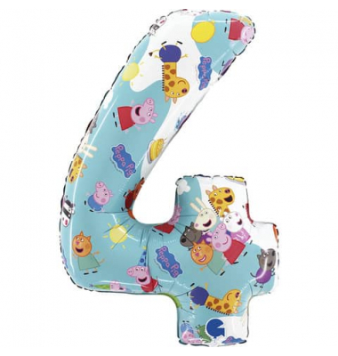 Folienballon Peppa Pig Zahl 4