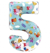 Folienballon Peppa Pig Zahl 5