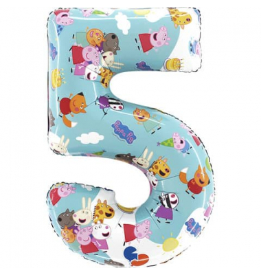 Folienballon Peppa Pig Zahl 5