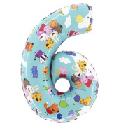 Folienballon Peppa Pig Zahl 6