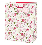 Geschenktasche 22402 TL Rosen, allgemein, Kordel mit Anhänger, Rosen, 267mm x 330mm