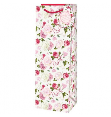 Geschenktasche 22402 TB Rosen, allgemein, Kordel mit Anhänger, Rosen, 126mm x 360mm