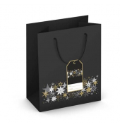 Geschenktasche 224-510 TM Weihnachts-Geschenktragetasche Sterne, Weihnachten, gedrehte Kordel mit Karte, Sterne, 19cm x 230mm