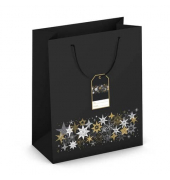Geschenktasche 224-510 TL Weihnachts-Geschenktragetasche Sterne, Weihnachten, gedrehte Kordel mit Karte, Sterne, 267mm x 330mm