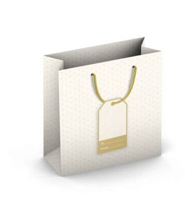 Geschenktasche 224-521 TQ Weihnachts-Geschenktragetasche Sterne, Weihnachten, gedrehte Kordel mit Karte, Sterne, 150mm x 145mm