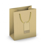 Geschenktasche 224-521 TM Weihnachts-Geschenktragetasche Sterne, Weihnachten, gedrehte Kordel mit Karte, Sterne, 190mm x 230mm