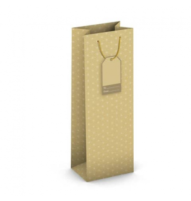 Geschenktasche 224-521 TB Weihnachts-Geschenktragetasche Sterne, Weihnachten, gedrehte Kordel mit Karte, Sterne, 126mm x 360mm