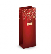 Geschenktasche 224-527 TB Weihnachts-Geschenktragetasche Flocken, Weihnachten, gedrehte Kordel mit Karte, Flocken, 126mm x 360mm