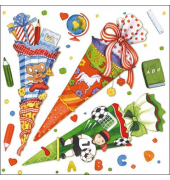 Motivserviette 33x33cm Schulanfang