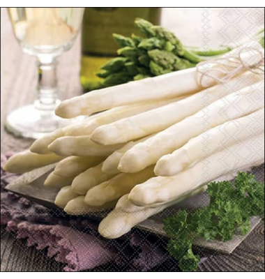 Motivserviette 33x33cm Spargel