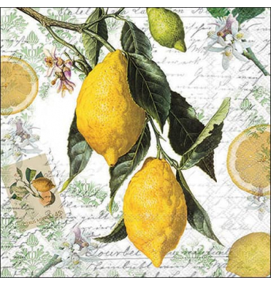 Motivserviette 33x33cm Lemon