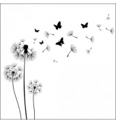 Motivserviette 33x33cm Trauer Pusteblume