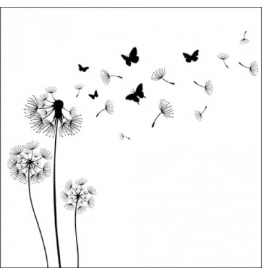 Motivserviette 33x33cm Trauer Pusteblume