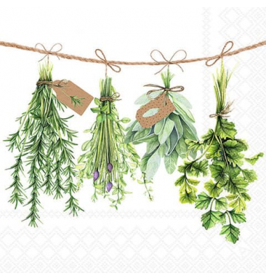 Motivserviette 33x33cm Fresh herbs