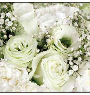 Motivserviette 33x33cm Rosenbouquet