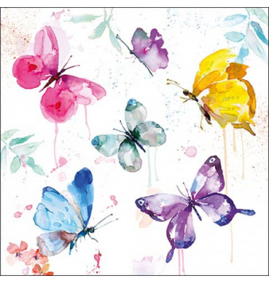 Motivserviette 33x33cm Schmetterlinge