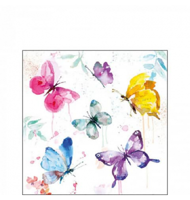 Motivserviette 25x25cm Schmetterlinge