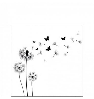 Motivserviette 25x25cm Trauer Pusteblume