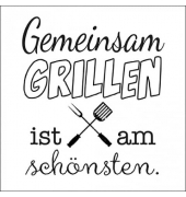 Servietten 13316420, schwarz/wei&szlig; / Gemeinsam grillen, 3-lagig, 33x33cm