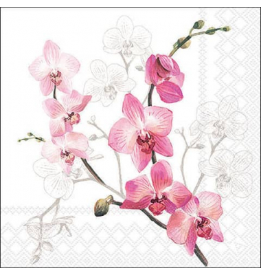 Motivserviette 33x33cm Orchid