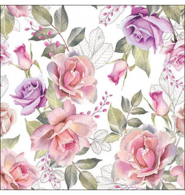 Servietten 13317365 / Josephine Rosenmotiv, 3-lagig, 33x33cm