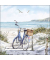 Motivserviette 33x33cm Fahrrad am Strand