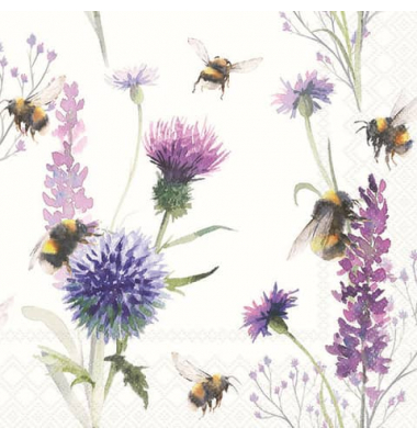 Motivserviette 33x33cm  Bumblebees