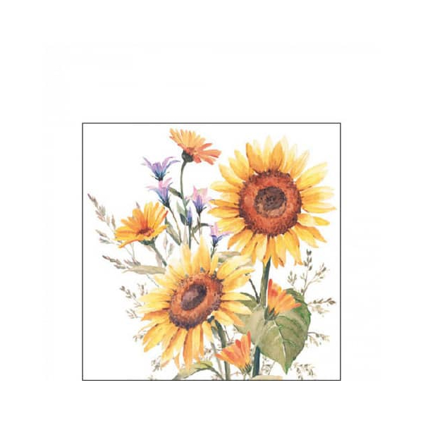 8712159187748 - Motivserviette 25x25cm Sonnenblumen 8712159187748 AMBIENTE 8712159187748 - Motivserviette 25x25cm Sonnenblumen 8712159187748 AMBIENTE