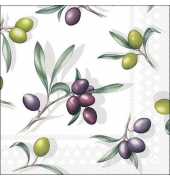 Servietten 13318185, mehrfarbig / Delicious olives, 3-lagig, 33x33cm
