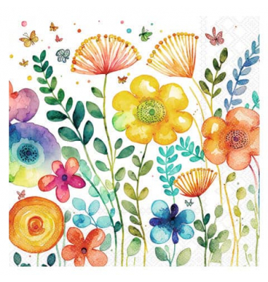 Servietten 12518430 / Vibrant spring, 3-lagig, 25x25cm
