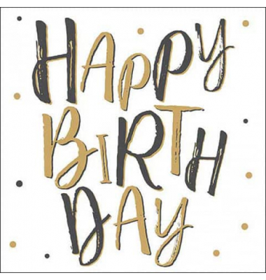 Motivserviette 33x33cm Happy Birthday