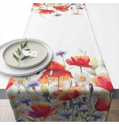 Tischläufer 40x150cm Poppies and cornflo