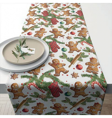 Weihn.Tischläufer 40x150cm Gingerbread