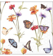 Motivserviette 33x33cm Butterfly garden