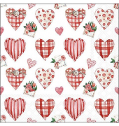 Motivserviette 33x33cm Lovely hearts