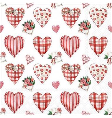 Motivserviette 33x33cm Lovely hearts