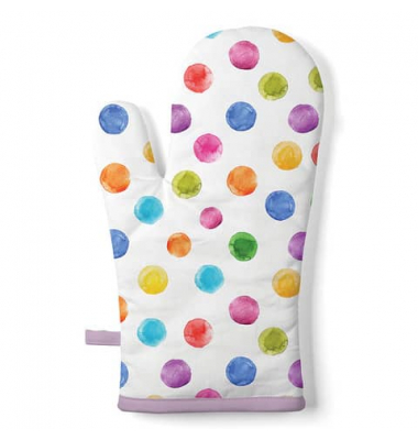 Ofenhandschuh dots, weiß/bunt, Größe Einheitsgröße 18x30cm