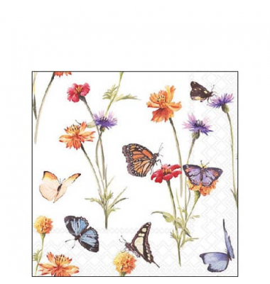Motivserviette 25x25cm Butterfly garden