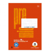 Schulblock 040751026 Premio, Lineatur 26 / kariert mit weißem Rand, A4, 90g, 50 Blatt