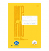 Schulheft 040782029 PREMIO, Lineatur 29 / rautiert mit Doppelrand / keine, A4, 90g, gelb, 16 Blatt / 32 Seiten