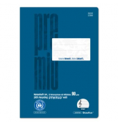 Notenheft 040790015, Lineatur 12 / Notensystem mit Hilfslinien / keine, A4 quer, 90g, blau, 8 Blatt / 16 Seiten