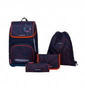 Schultaschenset 78625-182, schwarz rot, Ninja Revenge