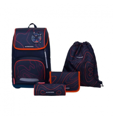 Schultaschenset 78625-182, schwarz rot, Ninja Revenge