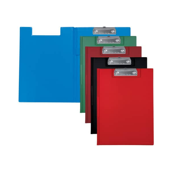 10 Stück Donau Klemmbrettmappe 2709001-99, A4, farbig sortiert, PVC (Polyvinylchlorid), inkl Aufhängeöse 9003106035649 Donau