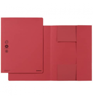 Jurismappe 8640030-04, A4 rot Recyclingkarton 250g, mit 3 Einschlagklappen