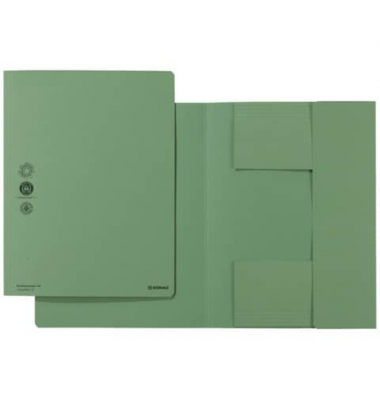Jurismappe 8640030-06, A4 grün Recyclingkarton 250g, mit 3 Einschlagklappen