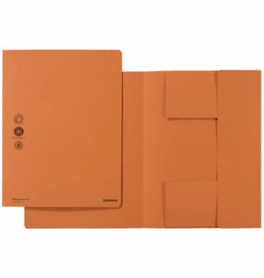 Jurismappe 8640030-12, A4 orange Recyclingkarton 250g, mit 3 Einschlagklappen