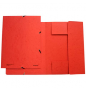 Eckspannmappe Pressspan - Serie 8643119-04, A4 rot Pressspankarton 390g, f&uuml;r ca. 150 Blatt  (80 g/m&sup2;), mit 3 Einschlagklappen
