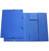 Eckspannmappe 8643119-10, A4 blau Karton 390g, mit 3 Einschlagklappen