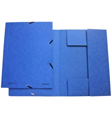 Eckspannmappe 8643119-10, A4 blau Karton 390g, mit 3 Einschlagklappen